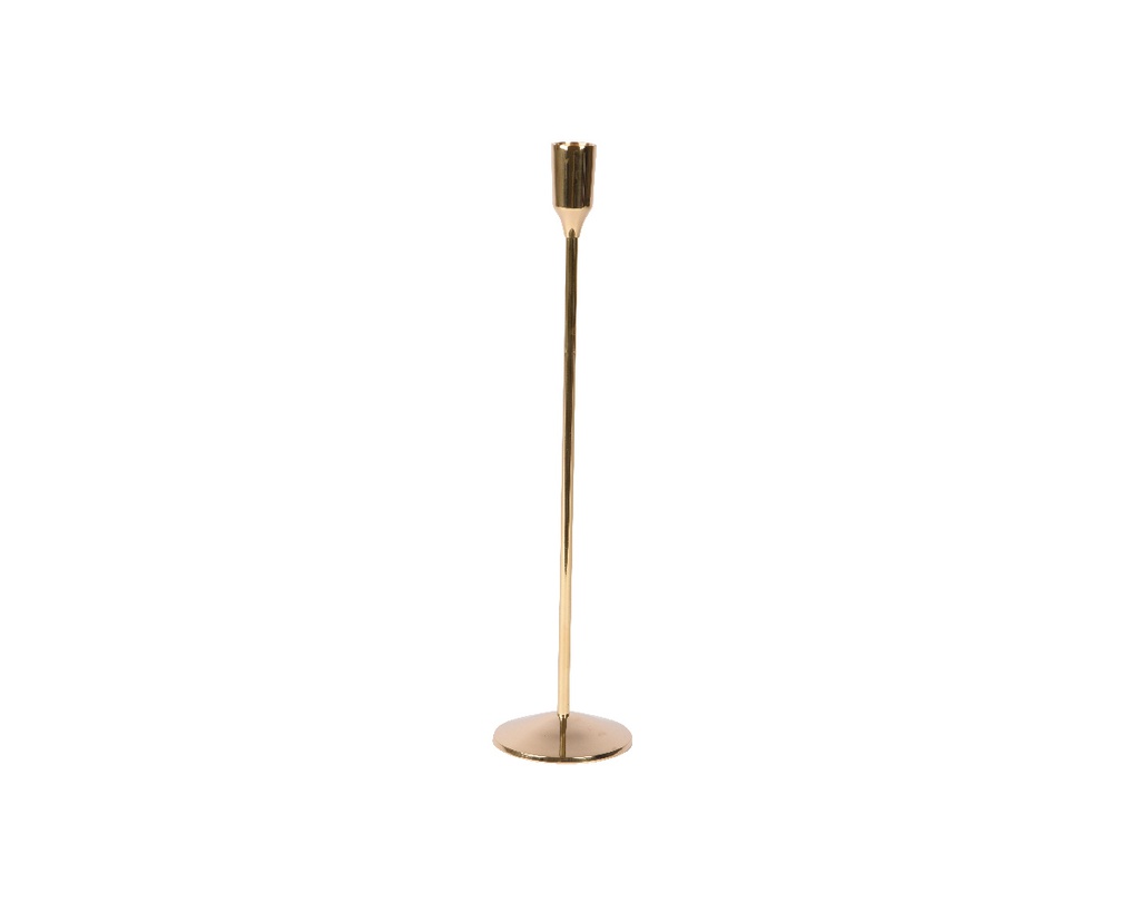 ***CANDLEHOLDER BRASS GOLD dia9.00-H38.00cm
