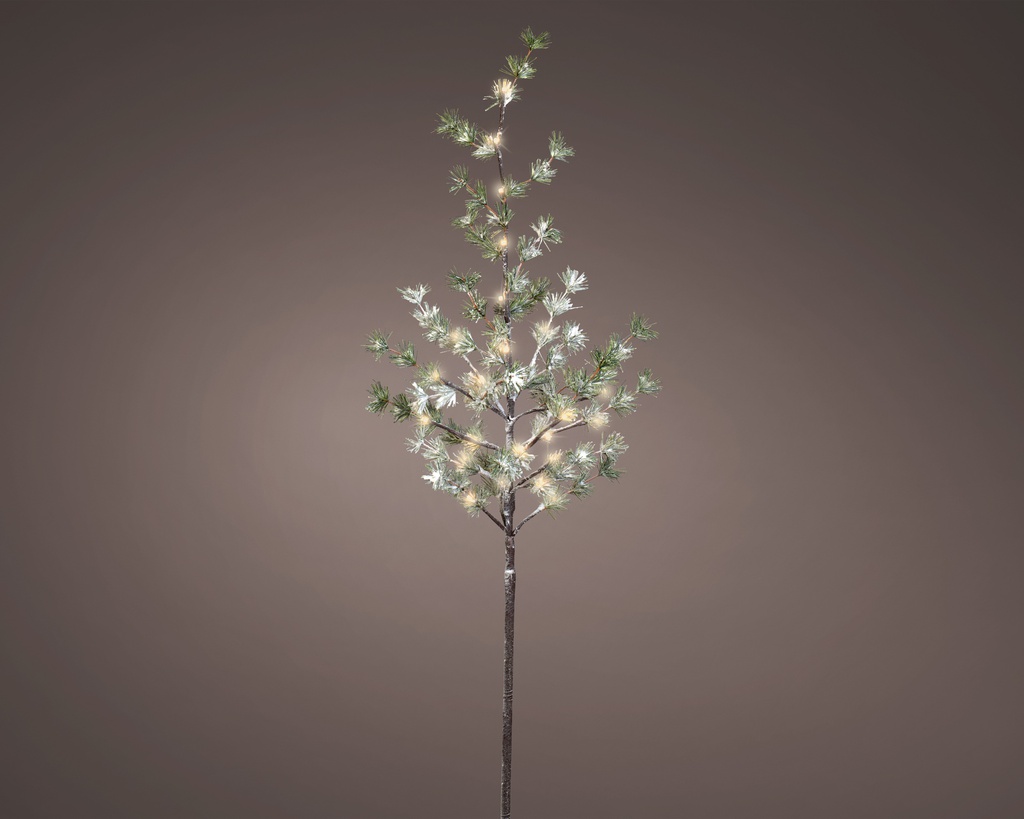 BRANCHE DE SAPIN D'INTERIEUR LED - BATTERIE INCORPOREE - LUMIERE CHAUDE - VERT - dia15.00-H120.00cm-26L