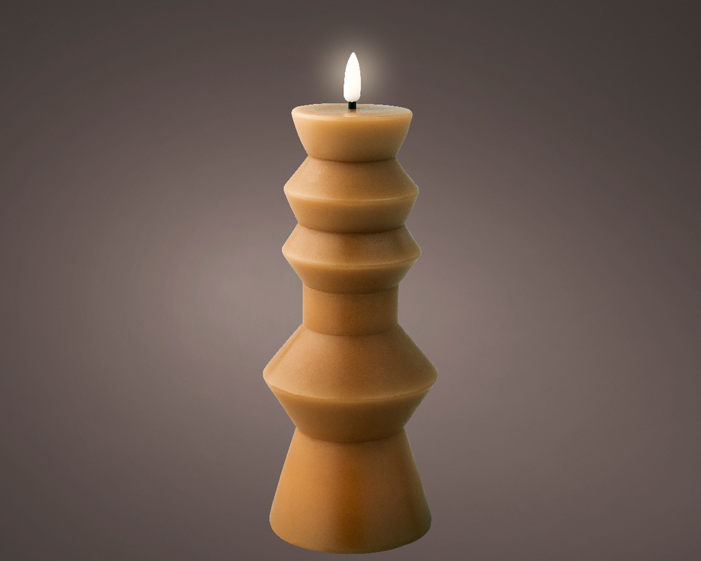 ***LED WICK CANDLE BO INDOOR BROWN/WARM WHITE dia8.40-H23.00cm-1L