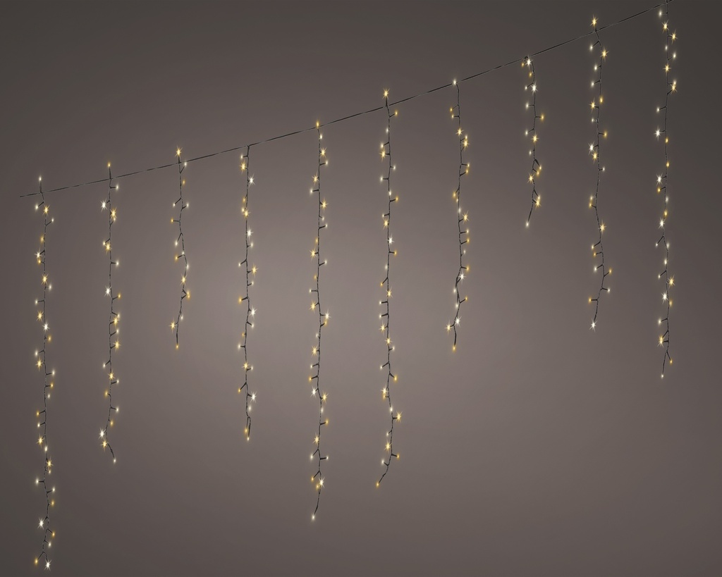 GUIRLANDE COMPACTE LED D'EXTERIEURE - LUMIERE CHAUDE - NOIR - L375.00-H60.00cm-256L