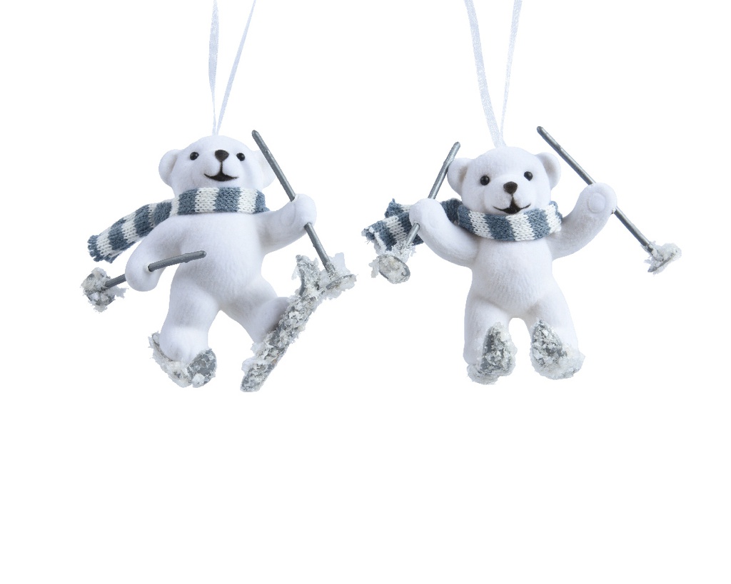 ***BEAR PLASTIC SCARF-SKI WHITE L11.00-W6.50-H10.00cm
