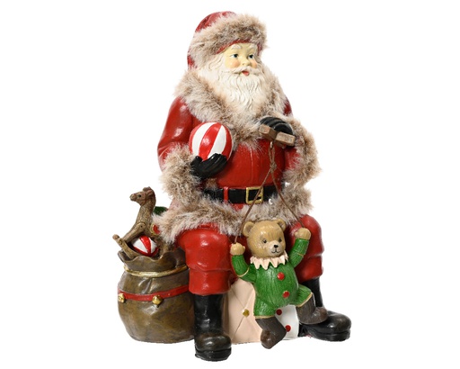 PERE NOEL ASSIS AVEC CADEAUX - L9.70-W13.00-H19.00cm