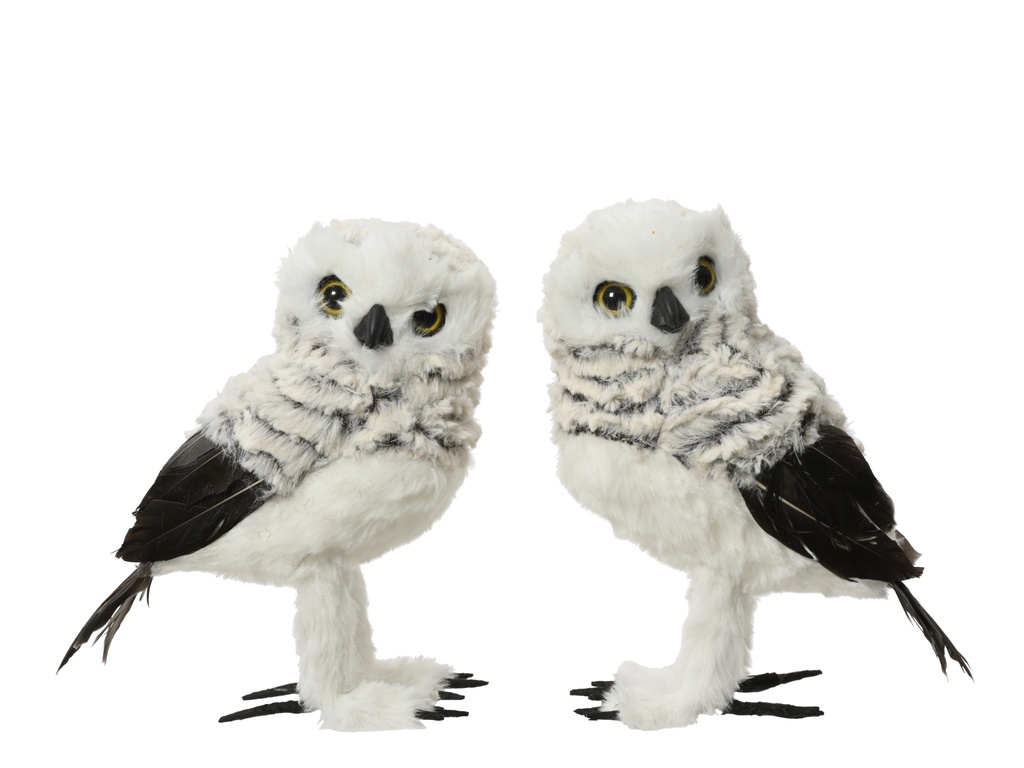 ***OWL ARTIFICIAL FUR GREY L11.00-W14.00-H21.00cm