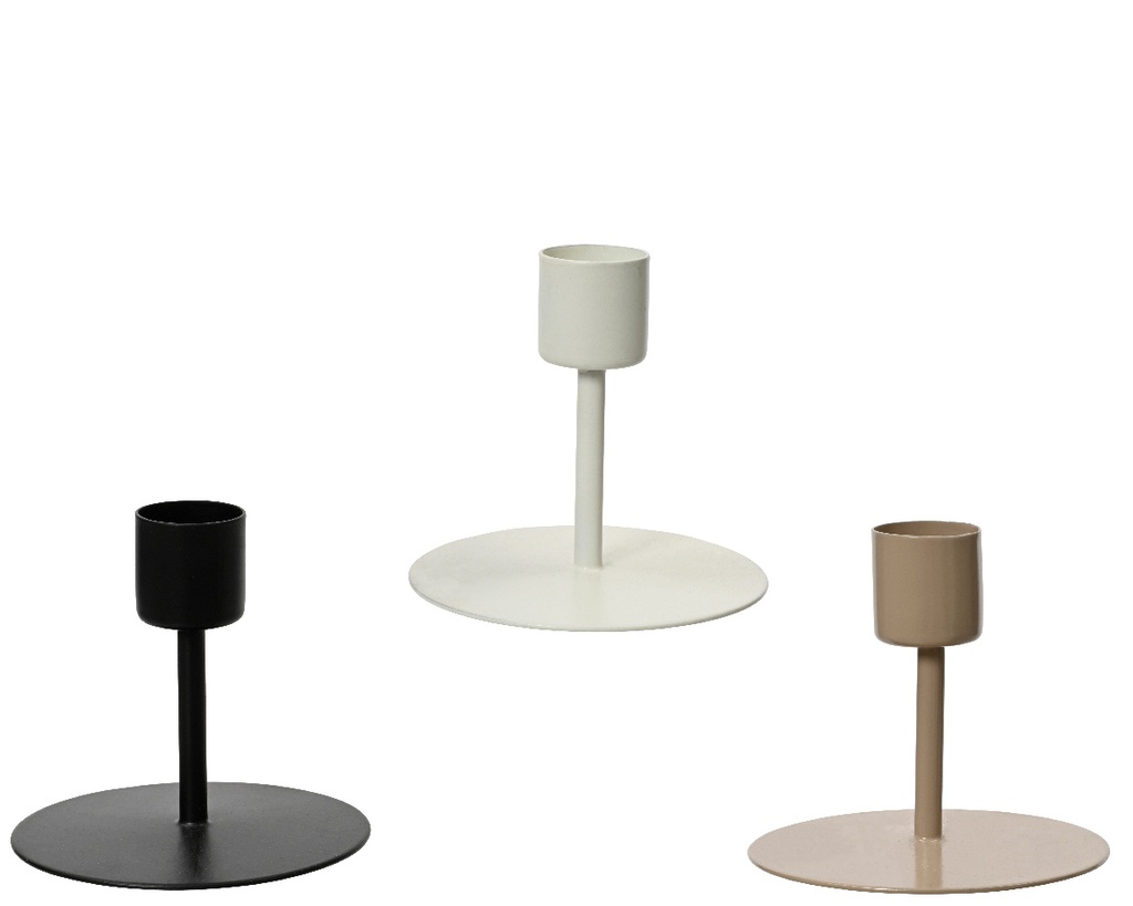 CANDELABRO METAL -  L7.50-W7.50-H7CM - 3 COLORES - PRECIO UNIDAD