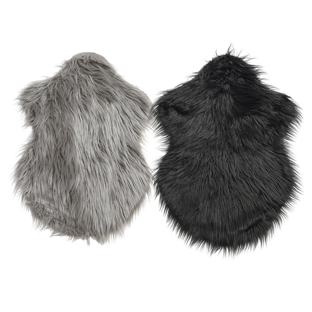 TAPIS AVEC FOURRURE BLC - 55/38CM - 2 ASSORTIMENTS - À L' UNITÉ