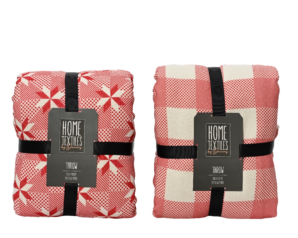 MANTA ROJO/BLANCO -L0.20-W130.00-H170CM - 2 COLORES - PRECIO UNIDAD