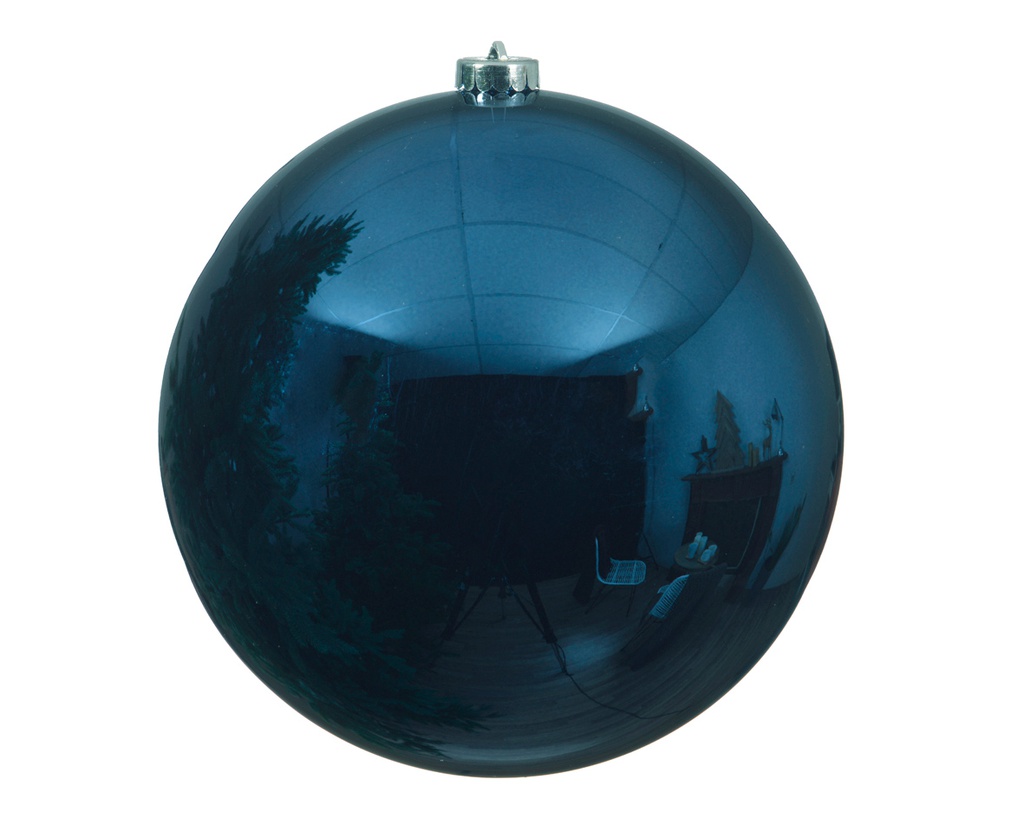 BOULE DE NOEL EN PLASTIQUE - BLEU NUIT - dia20.00cm