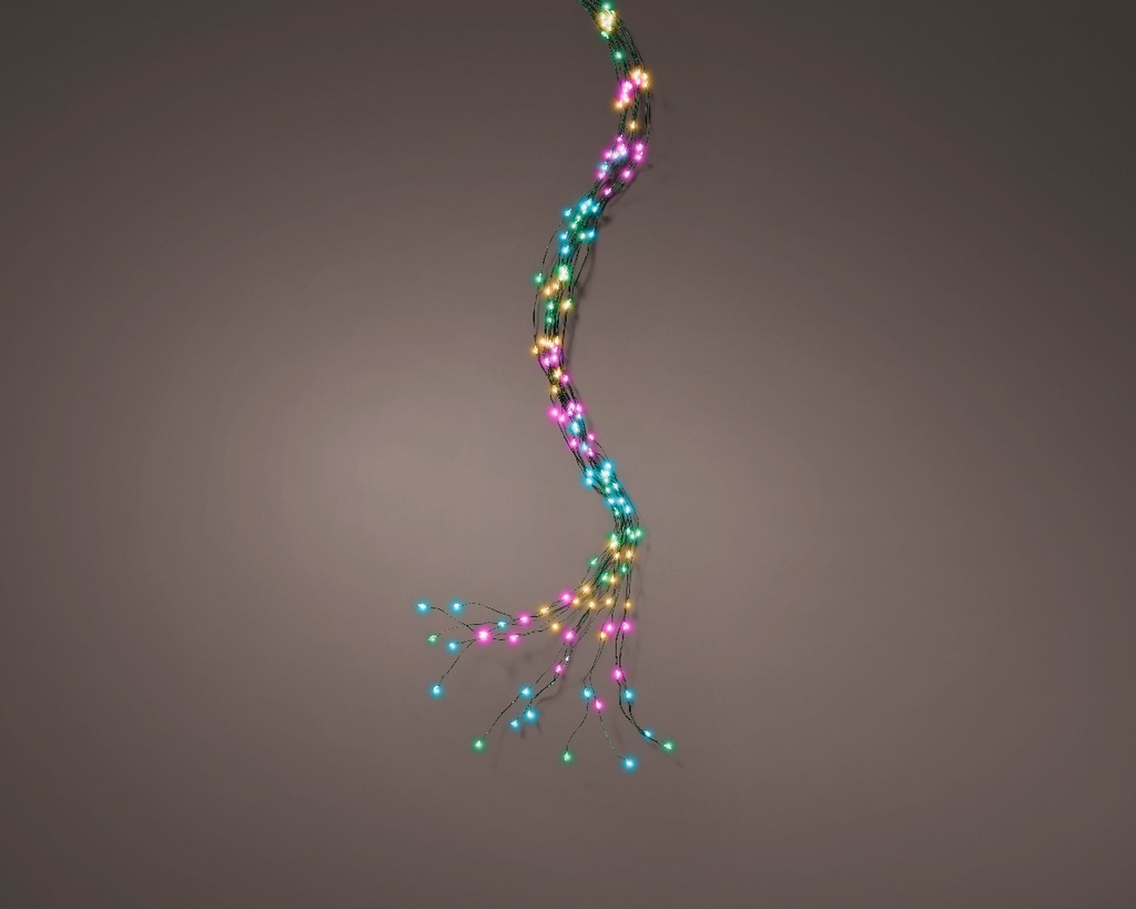 BRANCHE D'ARBRE - MICROLED MULTICOLORES - VERT - 210cm-672L