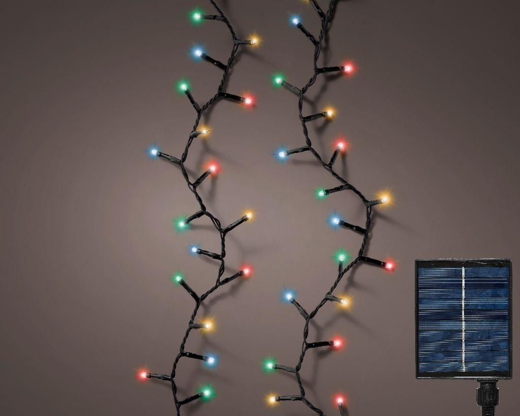 GUIRLANDE COMPACTE - LED MULTICOLORES - NOIR SOLAIRE - L1100.00cm-500L