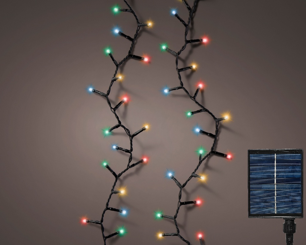 GUIRLANDE COMPACTE - LED MULTICOLORES - NOIR SOLAIRE - L1600.00cm-750L