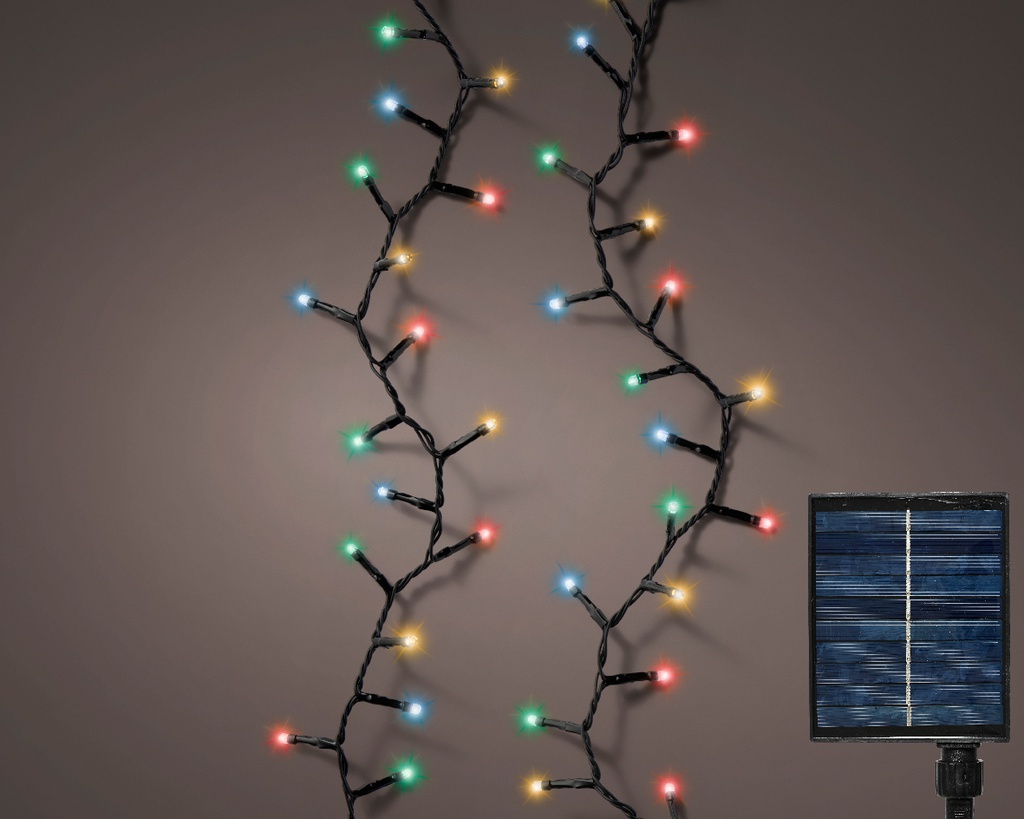 GUIRLANDE COMPACTE - LED MULTICOLORES - NOIR SOLAIRE - L2250.00cm-1000L