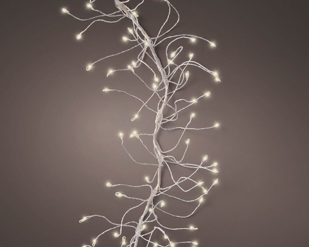 GUIRLANDE CLUSTER - MICROLED LUMIERE CHAUDE - ARGENT - 600cm-960L