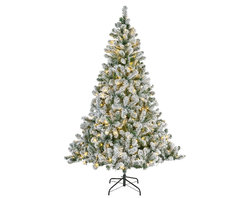 ARBRE IMPERIAL ENNEIGE AVEC LUMIERE - VERT/BLANC - dia147.00-H240.00cm-460L