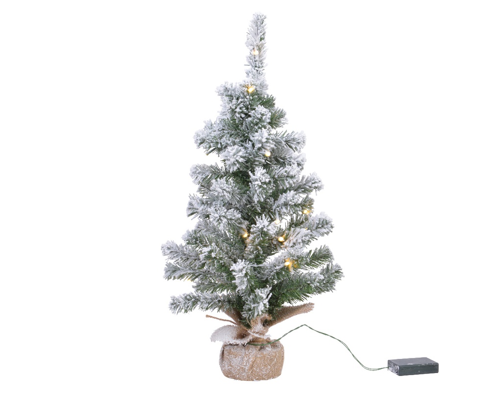 ABETO IMPERIAL MINI NEVADO BO CON LUZ VERDE/BLANCO/CALIDA dia36.00-H60.00cm-20L