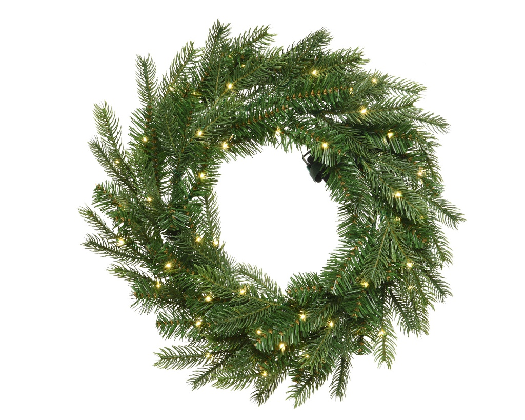 CORONA GRANDIS WREATH BO CON LUZ VERDE/CALIDA dia50.00-H8.00cm-50L
