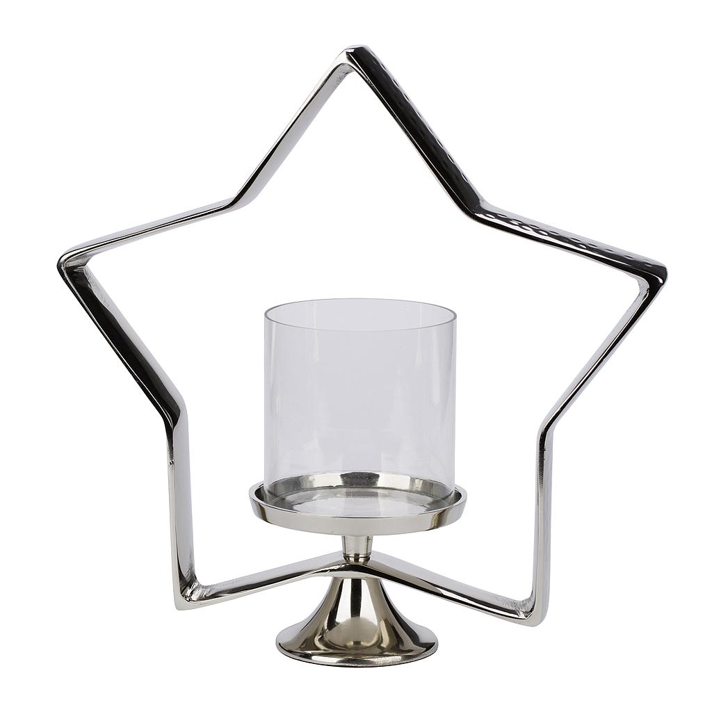 ESTRELLA PORTAVELAS, PLATA,  28cm