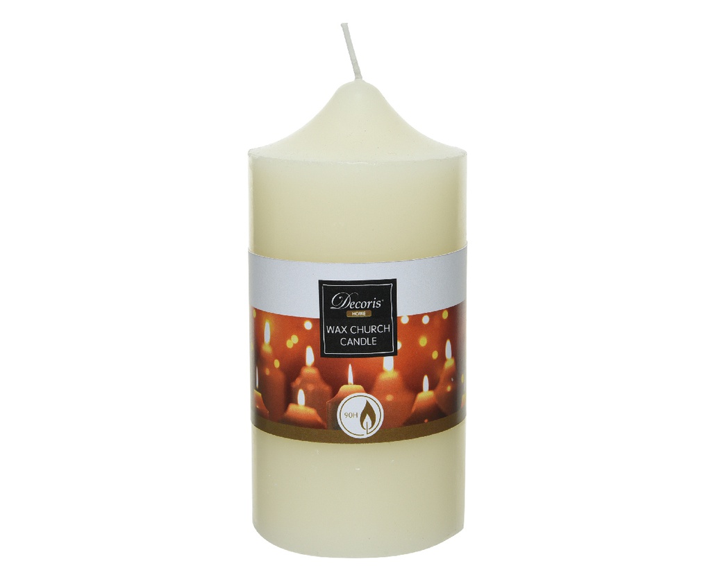 CHURCH CANDLE PARAFFIN- WAX IVORY dia7.50-H15.00cm