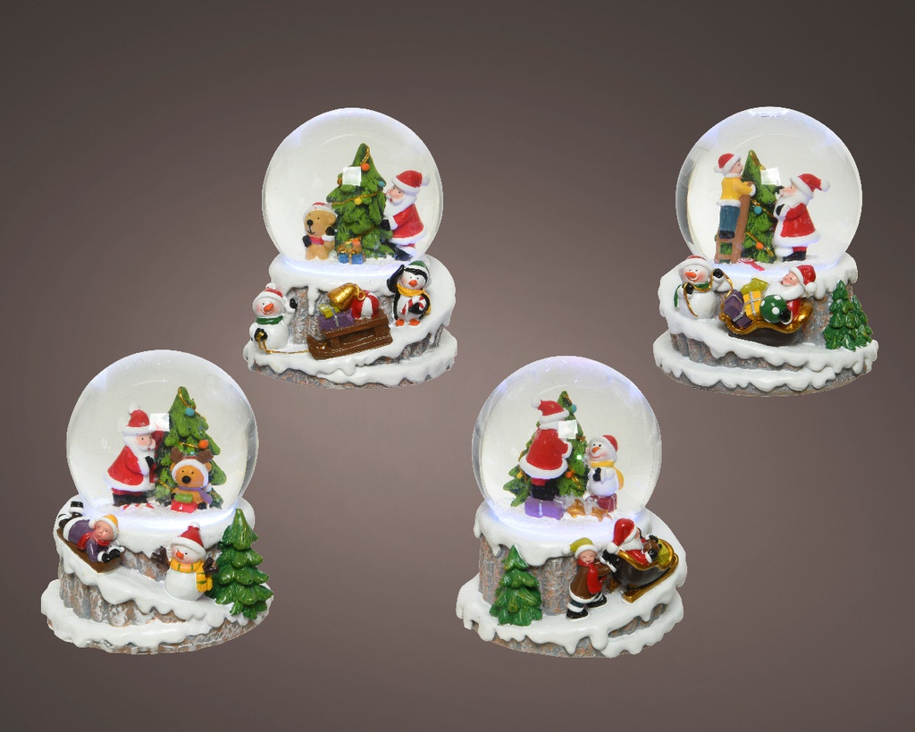 LED SNOWGLOBE BO INDOOR COLOUR CHANGING dia8.00-H12.20cm-1L