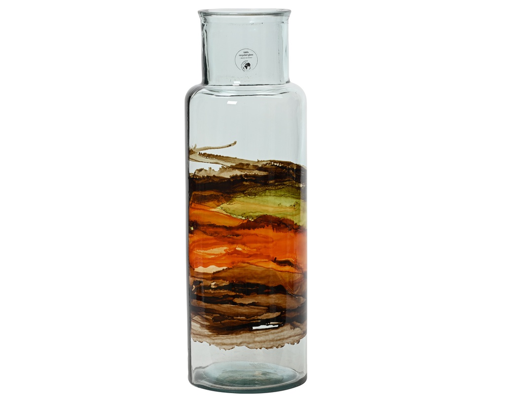 ***VASE RECYCLED GLASS CLEAR dia15.00-H45.00cm