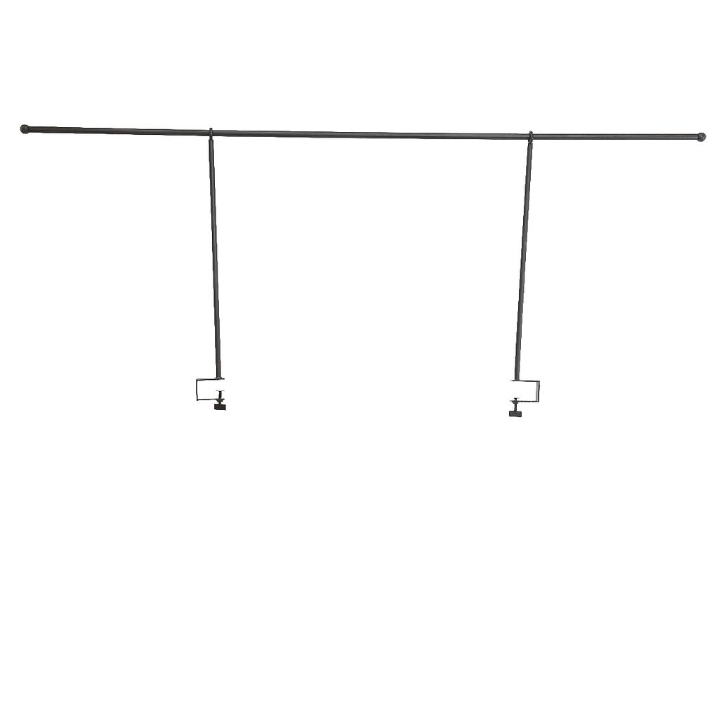 BARRE MÉTALLIQUE POUR TABLE -  RÉGLABLE - NOIR - 200CM