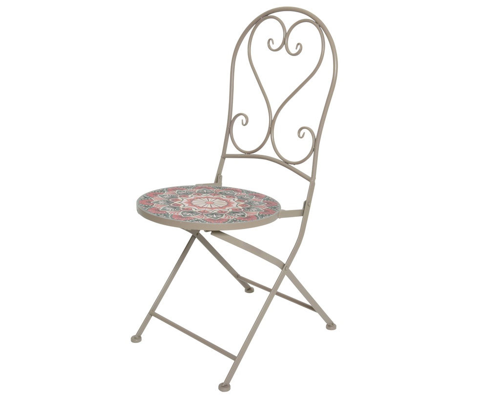 ***NARBONNE BISTRO CHAIR IRON TAUPE L46.00-W39.00-H93.00cm