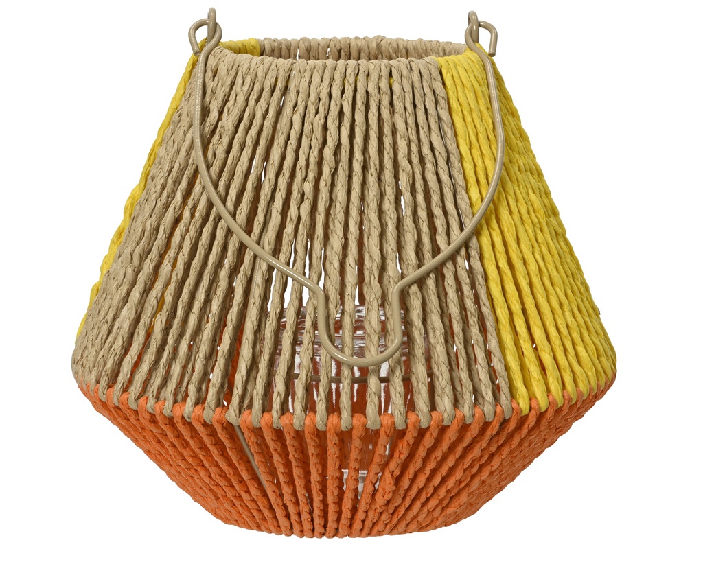 ***LANTERN JUTE NATURAL/COLOUR(S) dia24.00-H21.00cm