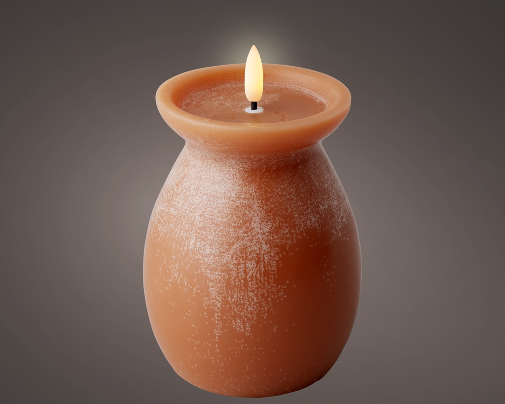 ***LED WICK CANDLE BO INDOOR TERRA/WARM WHITE dia10.00-H16.00cm-1L