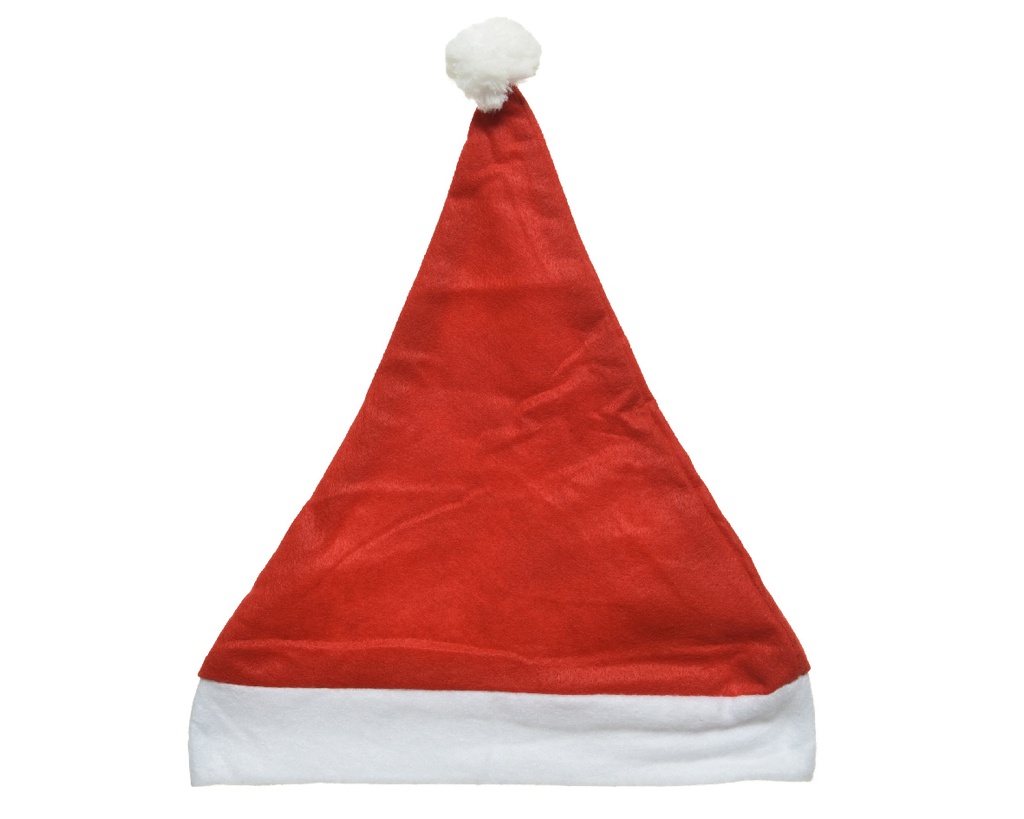 ***SANTA HAT POLYESTER RED L1.00-W29.00-H40.00cm