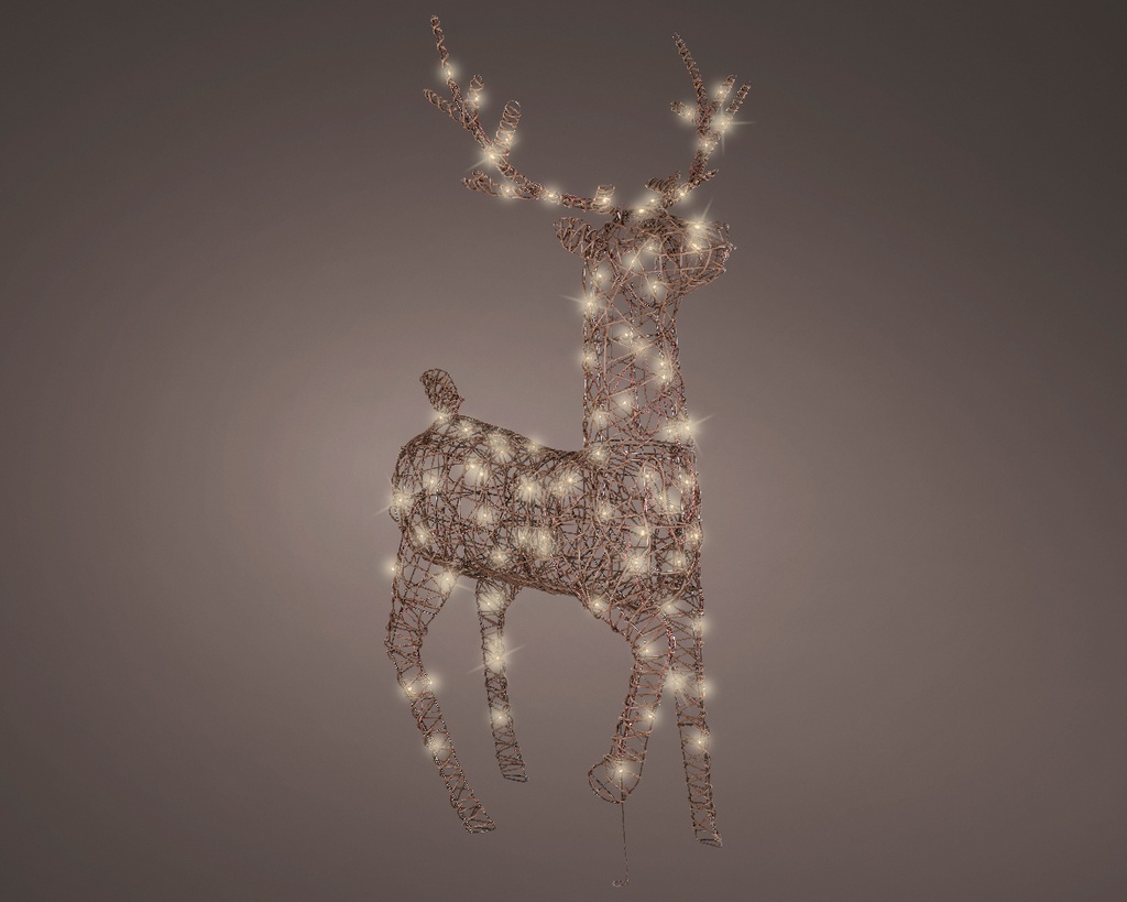***LED REINDEER OUTDOOR DARK BROWN/WARM WHITE L26.00-W86.00-H147.00cm-96L