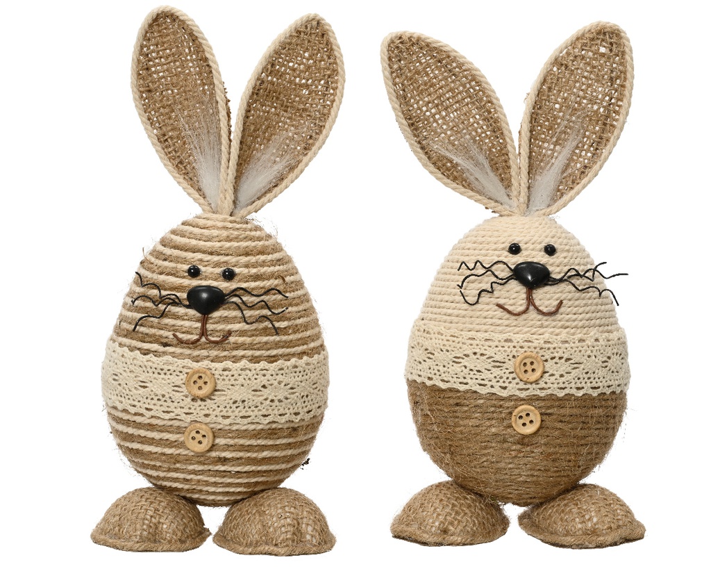 ***BUNNY JUTE CREAM L10.00-W9.00-H18.00cm