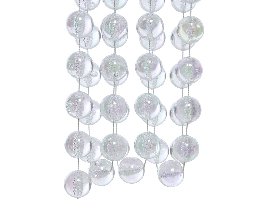 ***BEAD GARLAND XXL PLASTIC CLEAR/IRIS dia2.00-L270.00cm