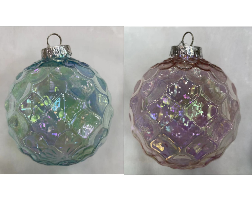 ***BAUBLE SHATTERPROOF IRIS ASSORTED dia8.00cm