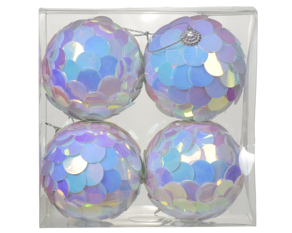 ***BAUBLE FOAM WHITE/COLOUR(S) dia8.00-L8.00cm