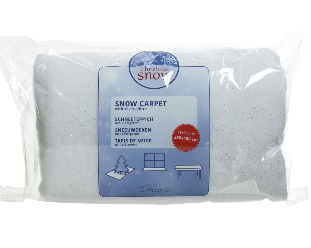 ***SNOW CARPET POLYESTER WHITE/SILVER L250.00-W100.00-H1.00cm