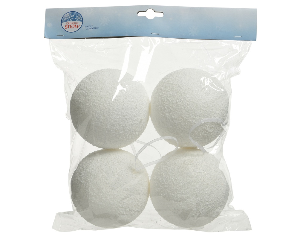 ***SNOW BAUBLE FOAM WHITE dia10.00-L10.00-H10.00cm