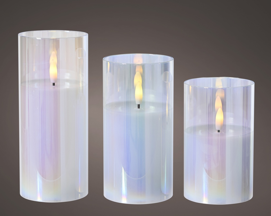 ***LED WICK CANDLE BO INDOOR IRIS/WARM WHITE dia10.00-H17.50cm-1L