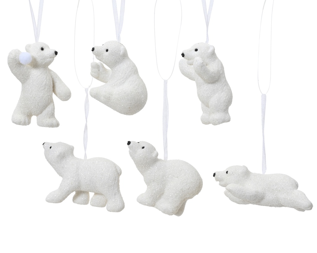 ***POLAR BEAR PLASTIC WITH GLITTER- WITH SNOWBALL- WITHOUT SNOWBALL 0 L2.00-W8.00-H6.00cm