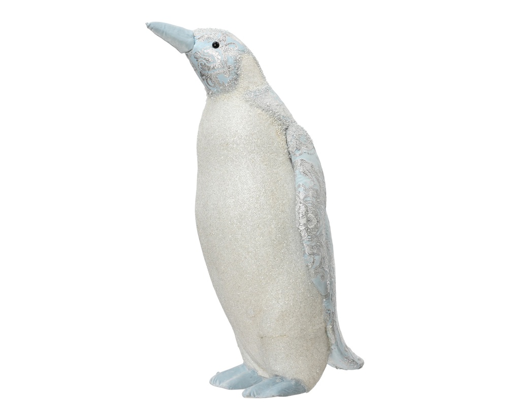 PINGOUIN - BLANC/BLEU/POURPRE - FAIT MAIN - L33.00-W34.00-H71.00cm