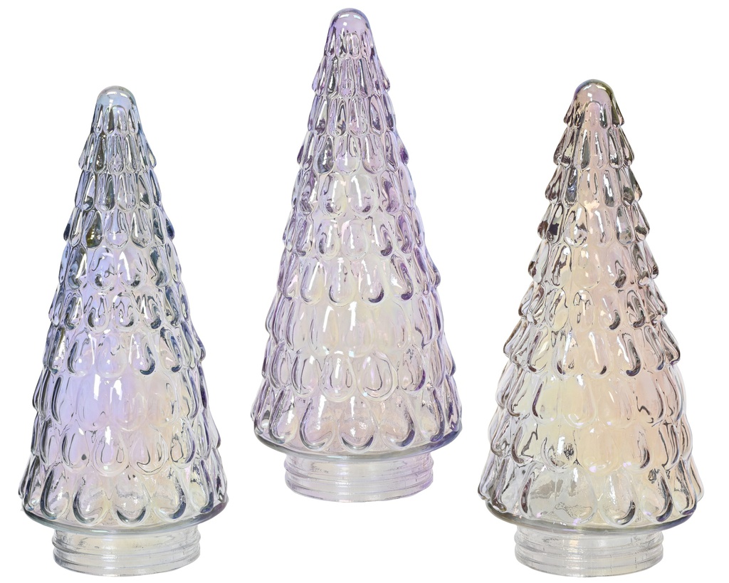 ARBOLITO CRISTAL IRISADO - 3 COLORES - PRECIO UNIDAD - BESTSELLER - dia10.80-H23.50cm