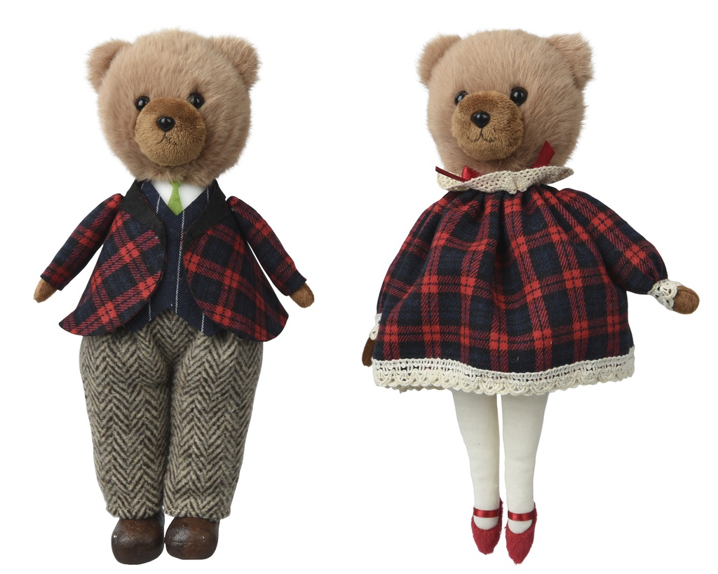 ***BEAR POLYESTER WITH CHECKED JACKET WITH CHECKED DRESS 0 L13.00-W7.00-H24.00cm