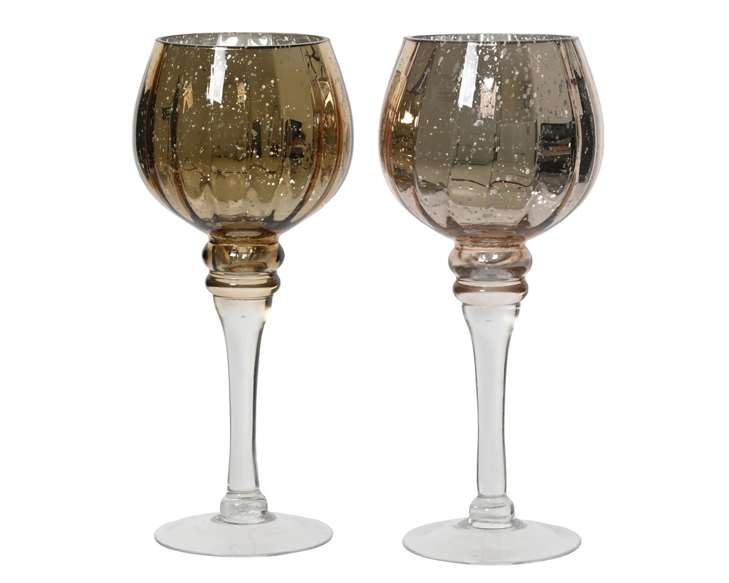 CANDELABRO CRISTAL SOBRE PIE - 2 COLORES - PRECIO UD -dia10.50-H25.00cm