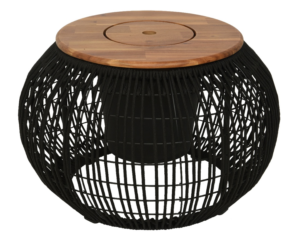 ***SEVILLE SIDE TABLE PP ROPE BLACK dia58.00-H37.00cm
