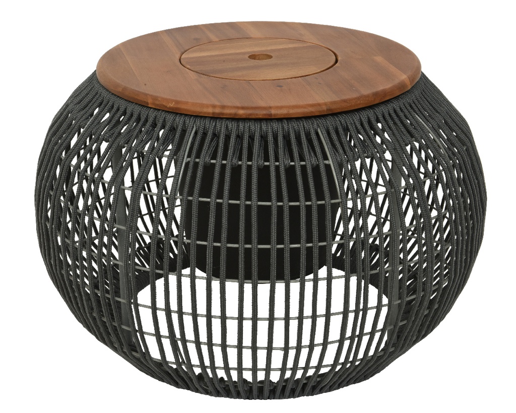 ***SEVILLE SIDE TABLE PP ROPE GREY dia58.00-H37.00cm