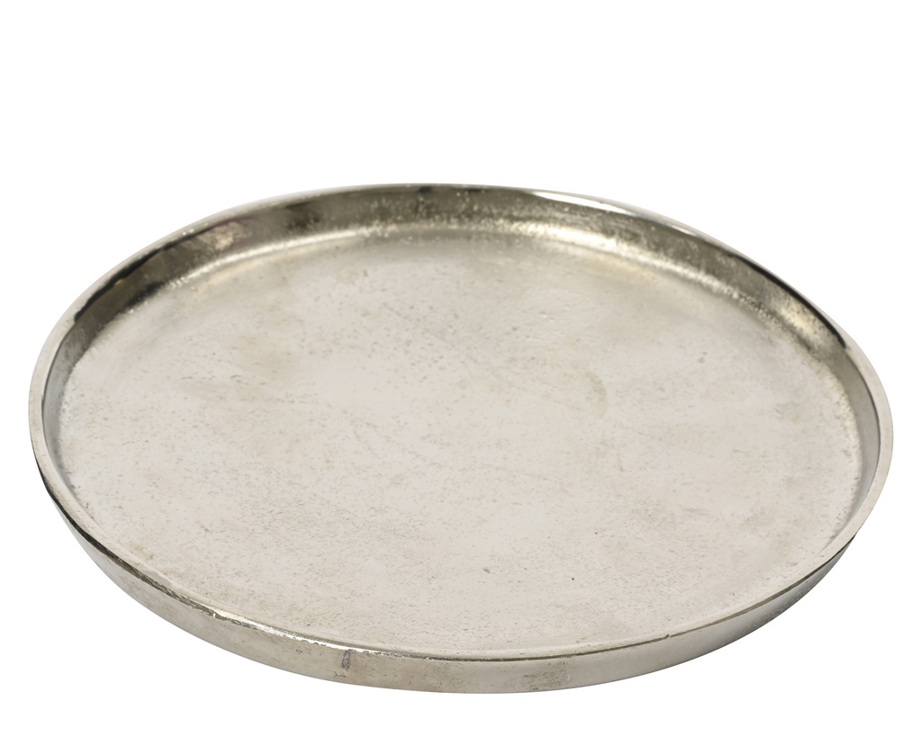 ***DECO PLATE ALUMINIUM SILVER dia30.00-L30.00-W30.00-H2.50cm
