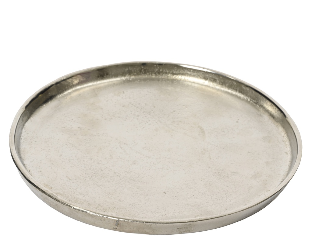 ***DECO PLATE ALUMINIUM SILVER dia20.00-L20.00-W20.00-H2.50cm
