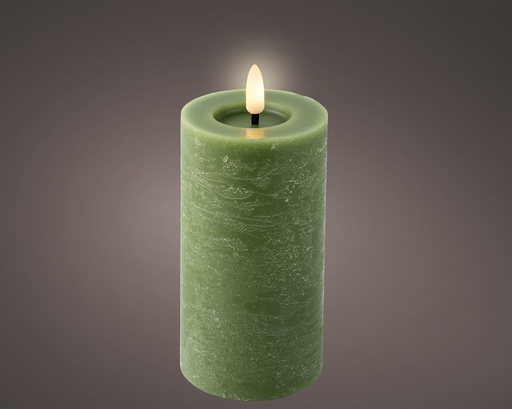 ***LED WICK CANDLE BO INDOOR GREEN/WARM WHITE dia7.00-H15.00cm-1L