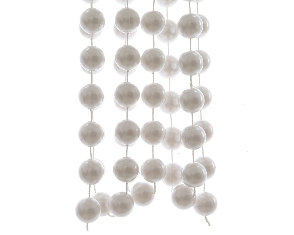 ***BEAD GARLAND XXL PLASTIC WINTER WHITE dia2.00-L270.00cm