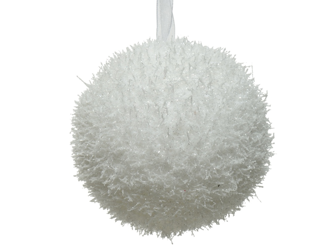 ***BAUBLE FOAM WHITE dia10.00cm
