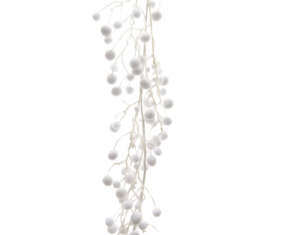 GUIRNALDA BOLITAS BLANCAS - PE WHITE L130.00-W12.00-H5.00cm