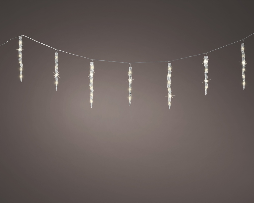 ***LED ICICLE LIGHTS OUTDOOR TRANSPARENT/WARM WHITE L360.00-H39.00cm-60L